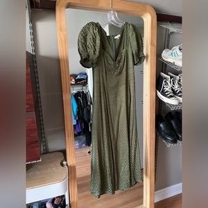 Olive Green Maoist Midi Dress